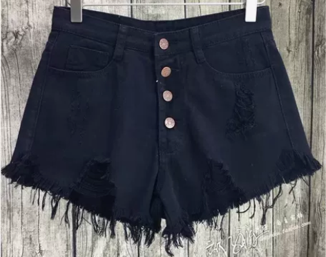 鞠婧祎明星同款衣服破洞牛仔裤短裤女春夏外穿...