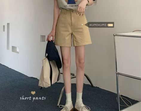 ?运动短裤女夏季宽松阔腿裤高腰显瘦休闲裤复...