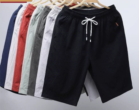 2021新款男棉麻裤 棉质男裤 休闲男短裤...