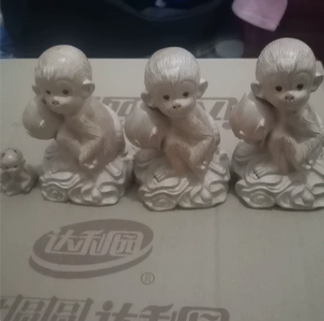 桃木木雕生肖猴摆件，原木原色，无油漆，天然...