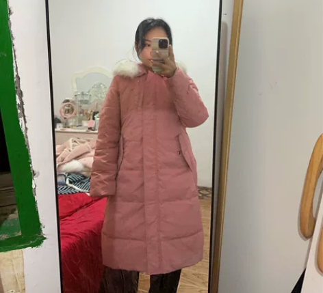 朝花夕拾的羽绒服 XL码 能穿到130斤有...