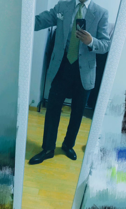 狗牙纹素色夹克  肩宽43 袖长57 衣长...