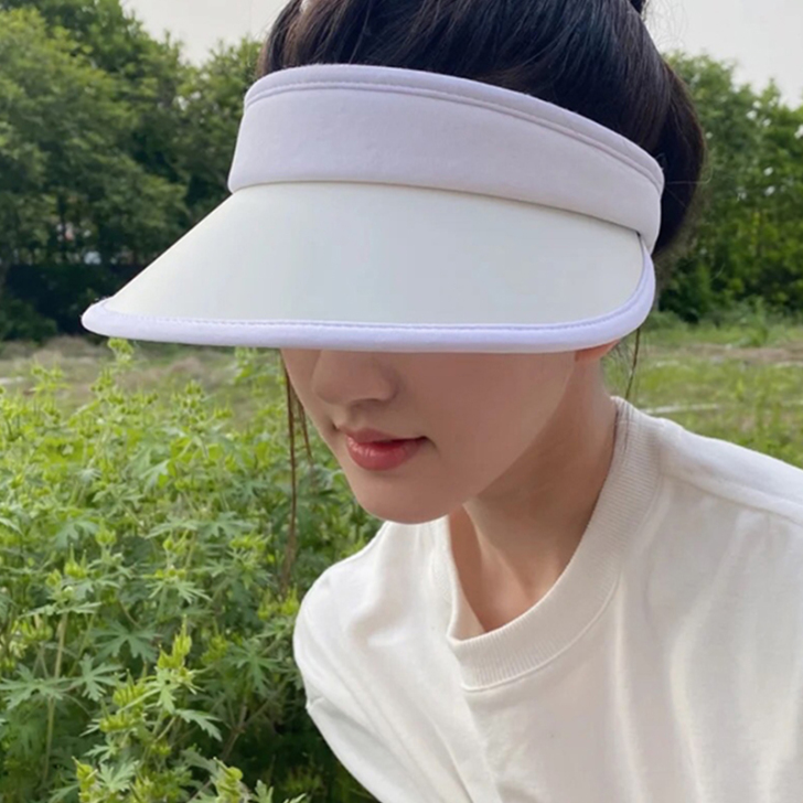 赵露思明星同款防晒遮阳帽女空顶帽子韩版防太...