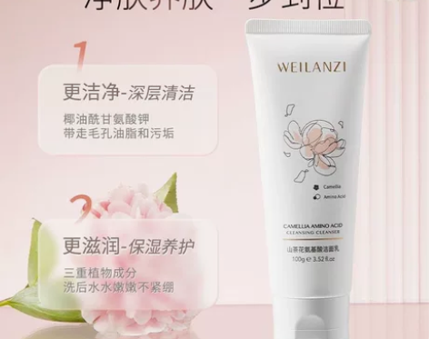 健美创研山茶花氨基酸泡沫洗面奶洁面慕斯控油...