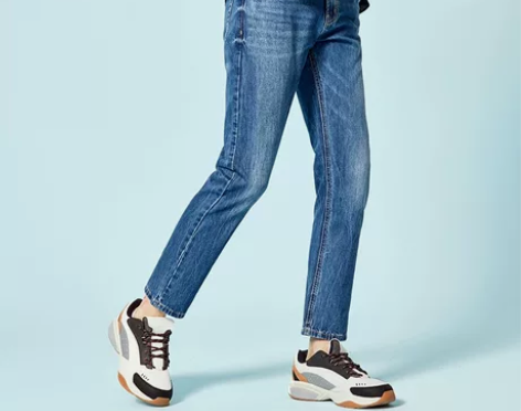 森马牛仔裤男纯棉修身小脚裤子直筒长裤男士青...