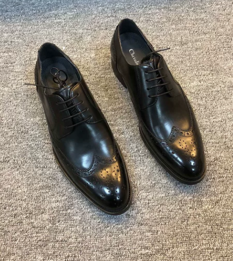 正品意大利克雷斯丹尼男士商务布洛克皮鞋 3...