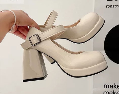 公猴复古玛丽珍鞋女圆头2022新款日系jk...