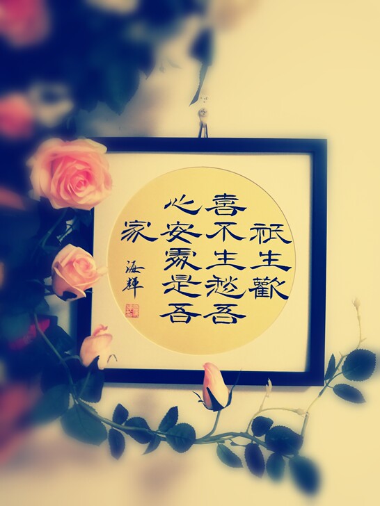 本人手写隶书挂框作品：只生欢喜不生愁，吾心...