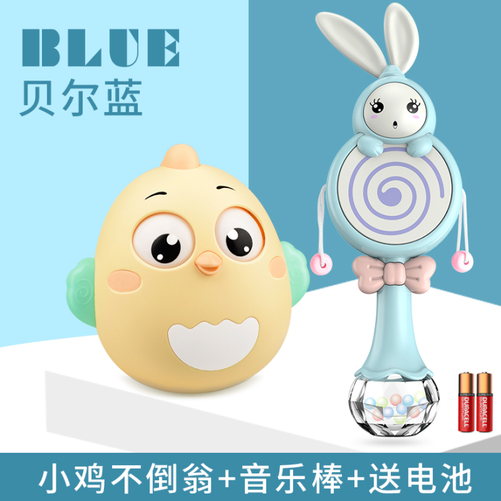 知贝拨浪鼓婴儿玩具3-5-6-12六个月9...