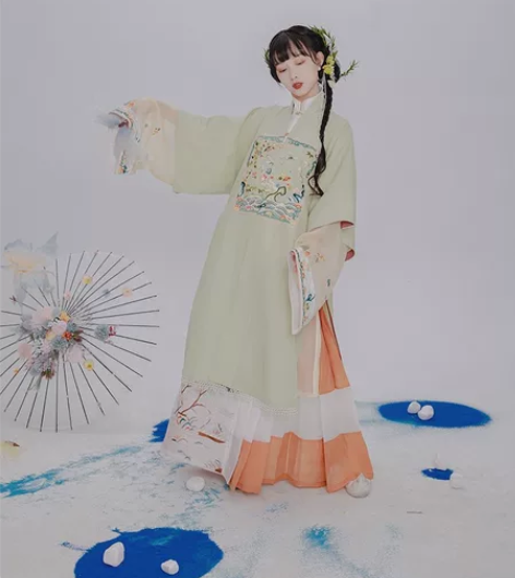 七月夕华裳九州秀款 花花世界 明制补袍立领...