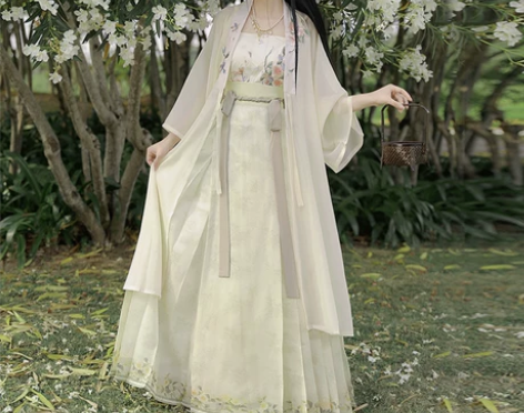 柒邑汉服女明制合领衫【玉茗茶】原创中国风薄...