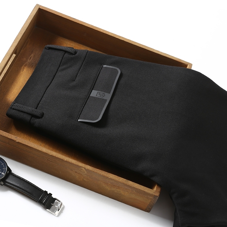 男士秋冬高弹力黑色休闲裤