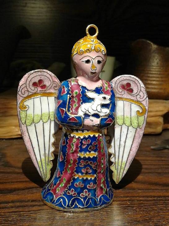 铃铛 珐琅彩 铜烧蓝工艺 小天使摆件 70...