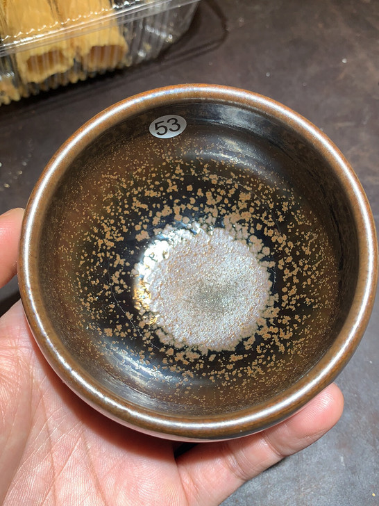 龙窑柴烧建盏纯手工铁锈花