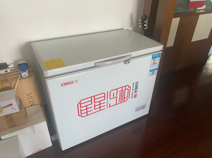 星星冷柜，买来过年的时候用用放年货，无损坏...