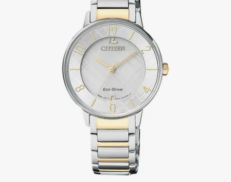 西铁城日本官方正品光动能间金钢带时尚英伦风...