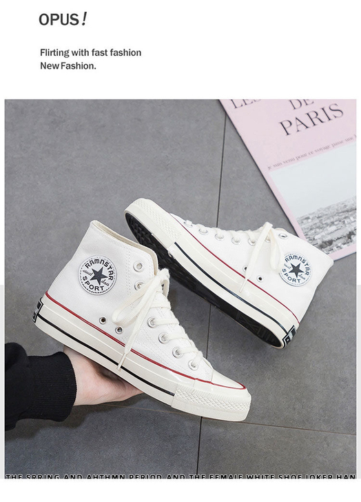 高帮帆布鞋女学生韩版ins原宿风2021新...