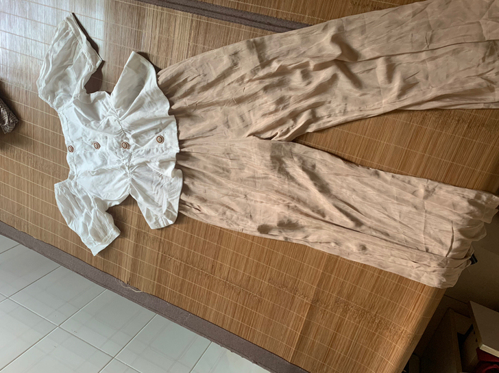 冰丝阔腿裤女夏装宽松中码松紧腰复古文艺纯色...