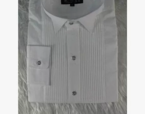 男士白色褶皱衬衫合唱团舞台演出艺考男生小尖...