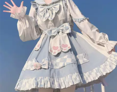 蜜桃白茶原创设计爱丽丝の猫Lolita定金...