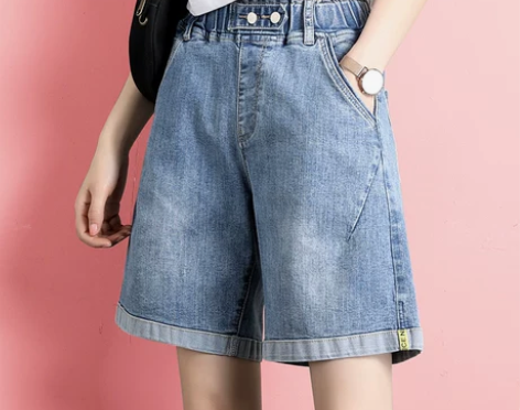 高腰牛仔短裤女夏季牛仔2021年新款大码宽...