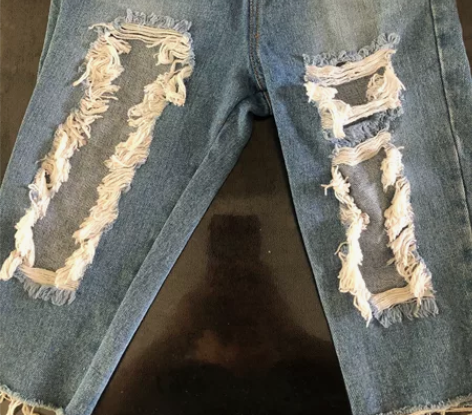 破洞牛仔裤，全新 感兴趣的话点“我想要”和...