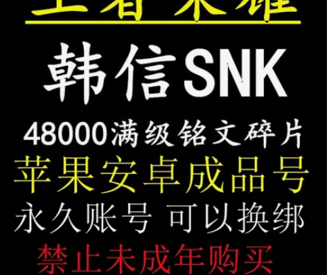 王者荣耀安卓苹果q区开局号金币号4.8万铭...