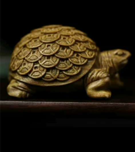 阿根廷绿檀木雕摆件把件文玩金钱龟包邮偏远地...