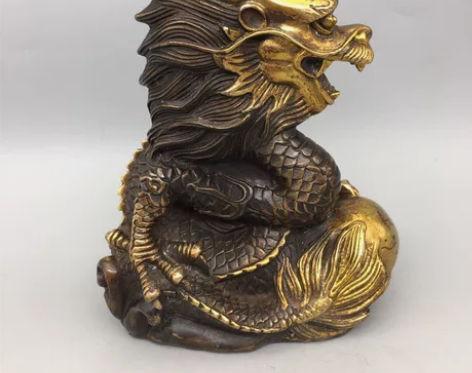 古玩铜器收藏，托球龙，工艺精湛 ，包浆醇厚...