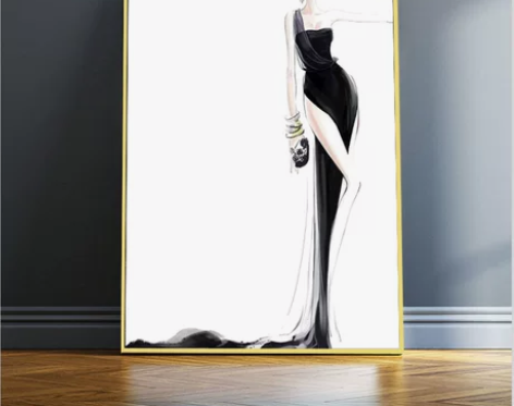 服装店装饰画创意女装店油画风墙面挂画试衣间...