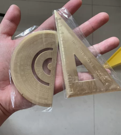 黄铜三角板加量角器一套价格。包邮不讲价！看...