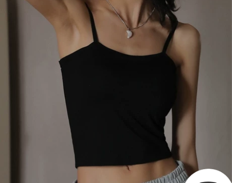 莫代尔背心带胸垫 随性穿搭～