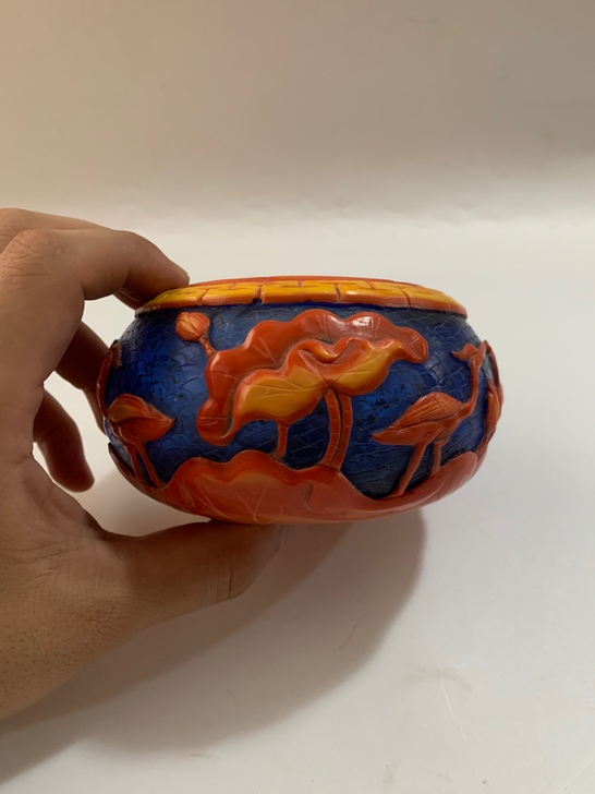 清代乾隆仙鹤延年料器笔洗