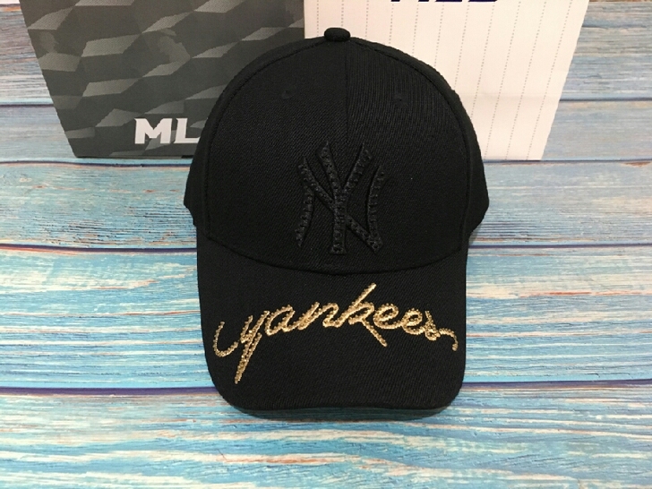 MLB棒球帽ny带钻鸭舌帽男女款夏季遮阳防...