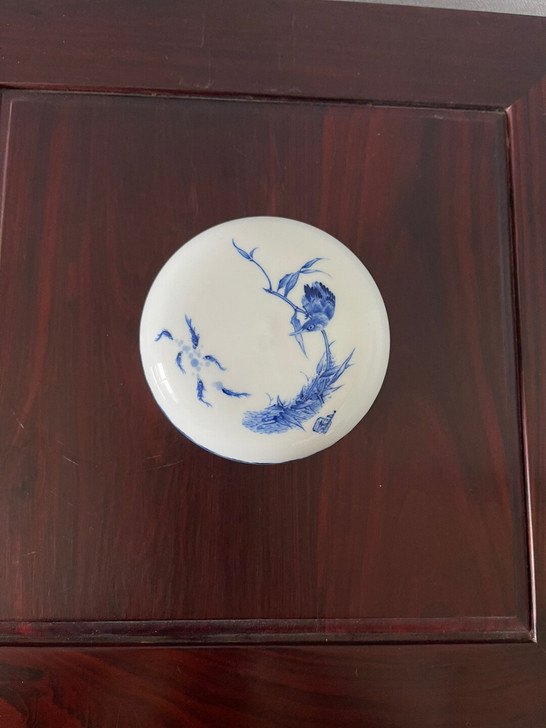 致敬青花大王王步一青花翠鸟印泥盒正品全新景...