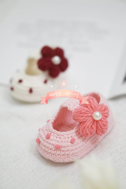 泡芙花娃娃鞋。我带着原创宝宝鞋来啦~[太开...