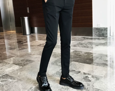 秋季休闲裤男修身韩版潮流裤子男小脚裤西裤加...