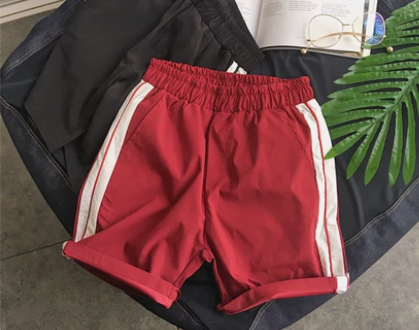 港风夏装新款百搭男士休闲短裤韩版条纹情侣沙...