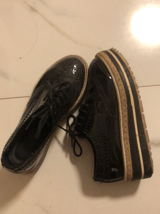 漆皮厚底松糕鞋