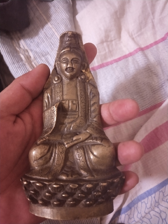 清代铜佛像，品相有残缺，尺寸如图