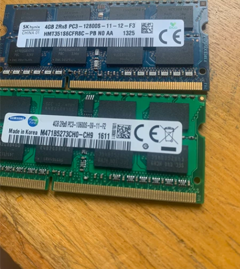 两个4g笔记本电脑内存条需要的打包带走50...