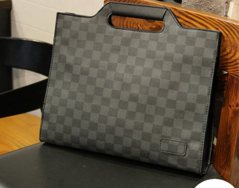 手拿包男韩版格子潮牌手包文件包信封包单肩斜...