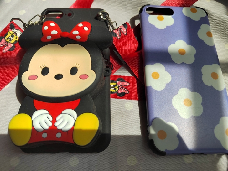 卡通米奇米妮零钱包挂绳手机壳苹果7plus...