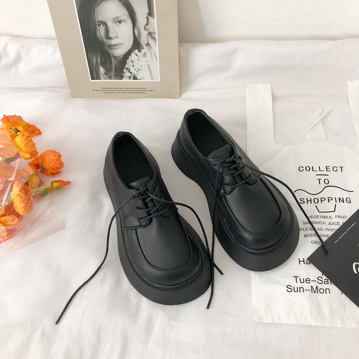 小皮鞋女春秋韩版百搭复古英伦风日系大头娃娃...