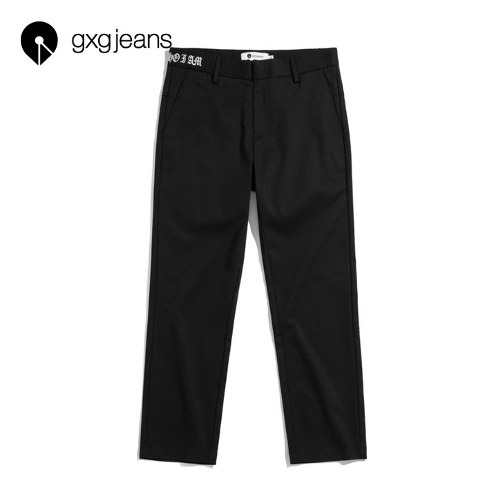 gxgjeans男装新款商务黑色休闲九分裤...
