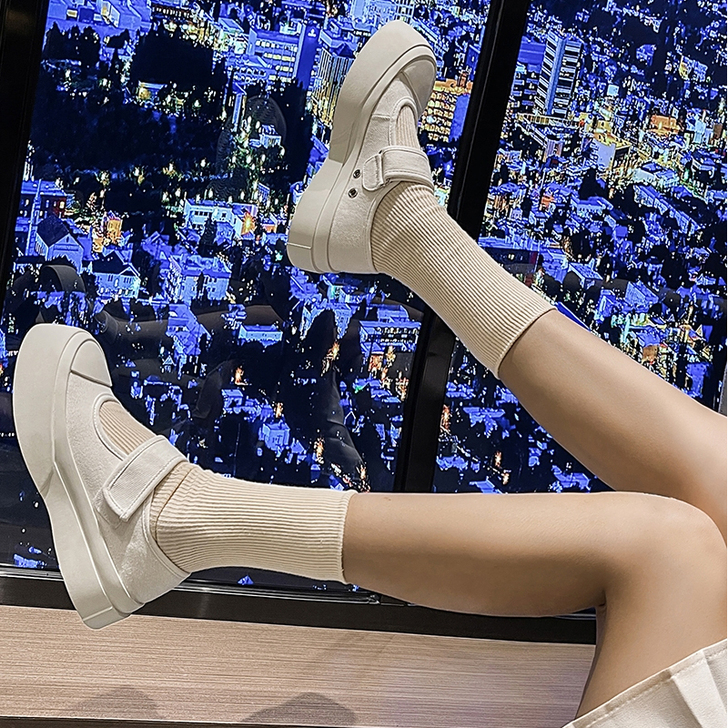 小码女鞋313233玛丽珍单鞋松糕厚底帆布...