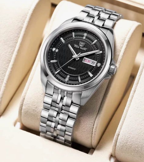 ?天王复古商务防水自动机械表圆形男表大表盘...