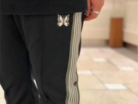 老夫子 NEEDLES 侧边排扣蝴蝶刺绣织...