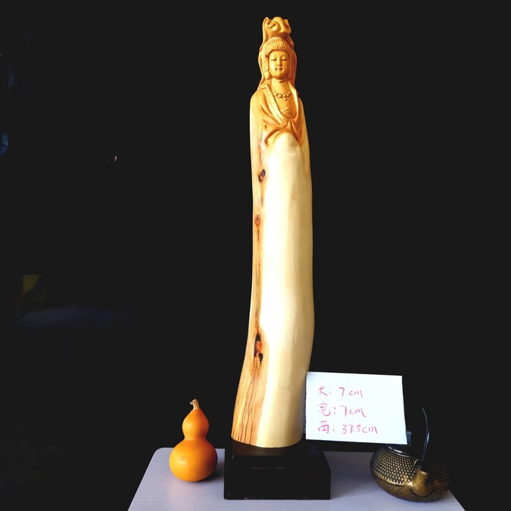 赐福观音，太行崖柏根雕，几乎全新，家里闲置