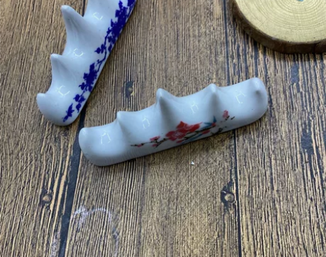 景德镇陶瓷笔搁梅花毛笔笔山笔架五指山笔搁笔...